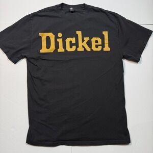 Dickel Whiskey Shirt Mens Medium Black Gold Tee AsColour Heavy Faded Logo Promo